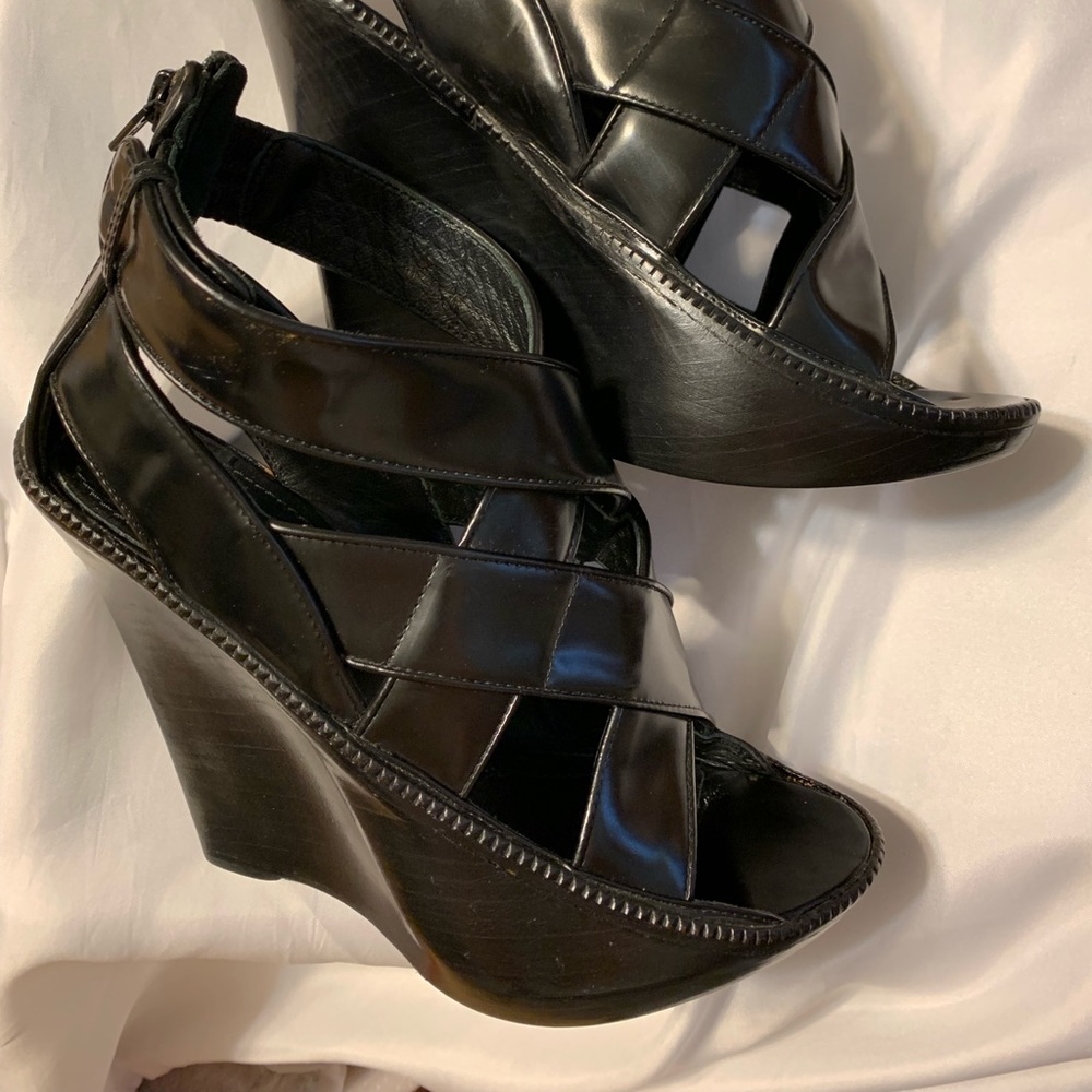 Givenchy Black Wedge Sandals